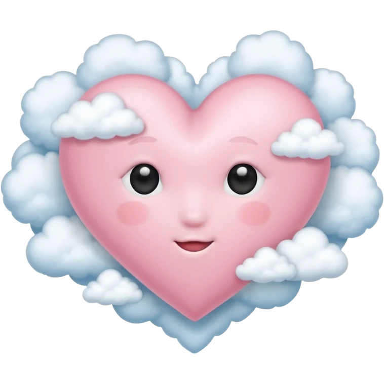 light pink heart with clouds emoji