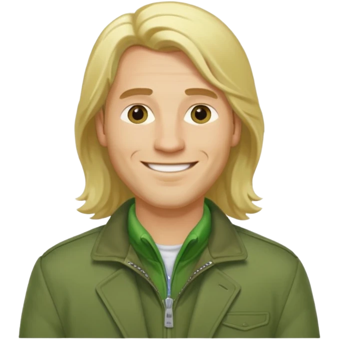 james silent hill a man with blonde long  hair and green jacket emoji