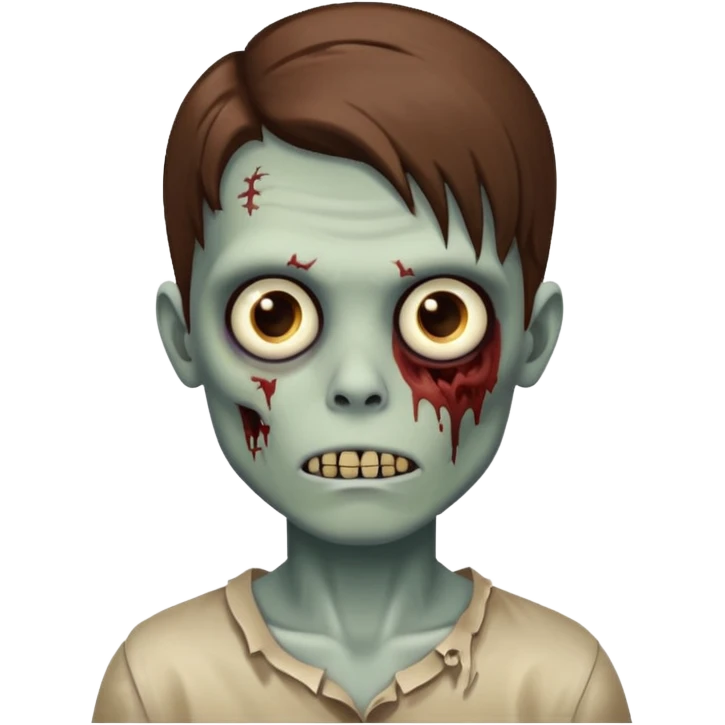 zombie boy with long brown hair emoji
