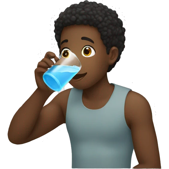 black boy drinking water emoji