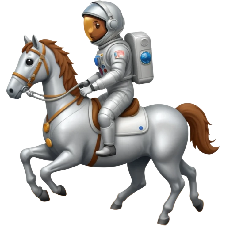An Astronaught riding a horse emoji