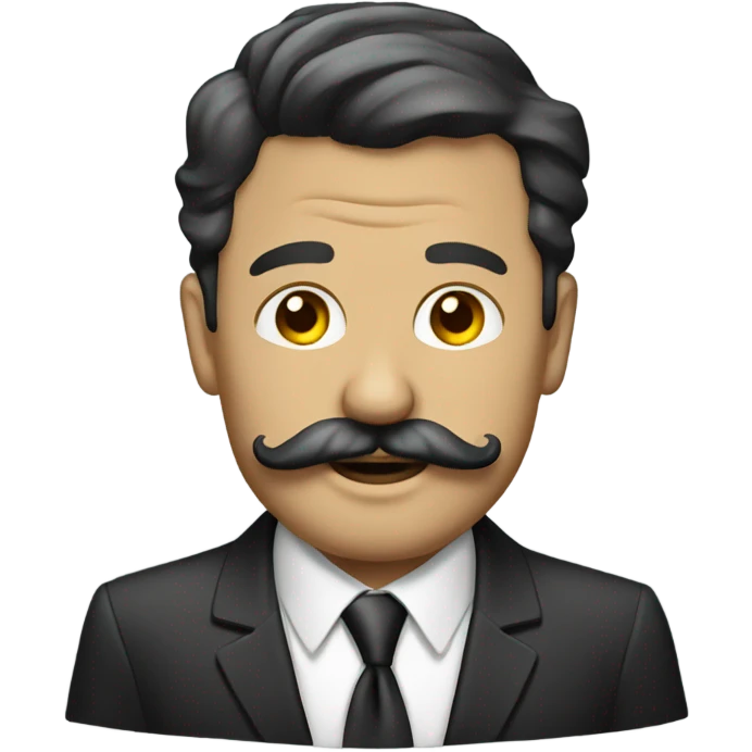 sharp dressed man with mustache going to work emoji