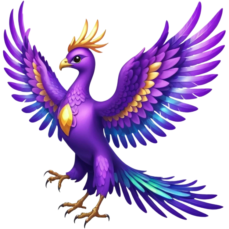 a purple pheonix with wings spread out emoji