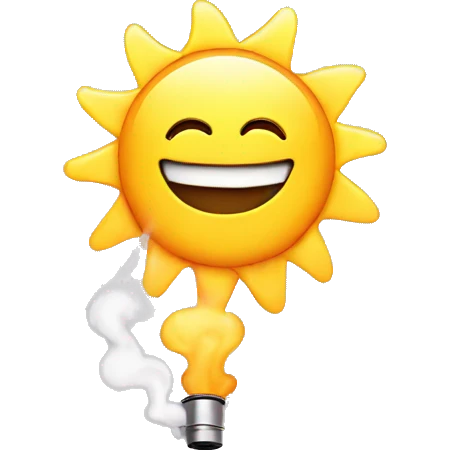 Vape and sunshine emoji