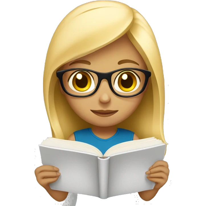 blonde girl studying  emoji