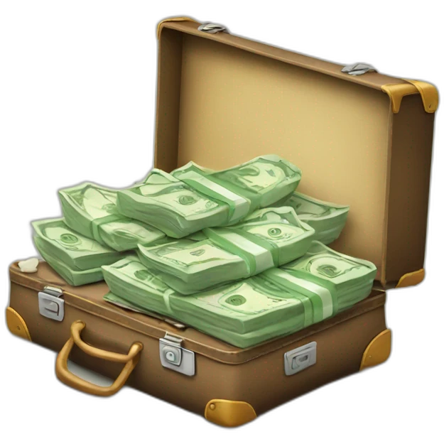 suitcase with money emoji