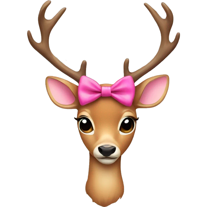 Deer with pink bow emoji
