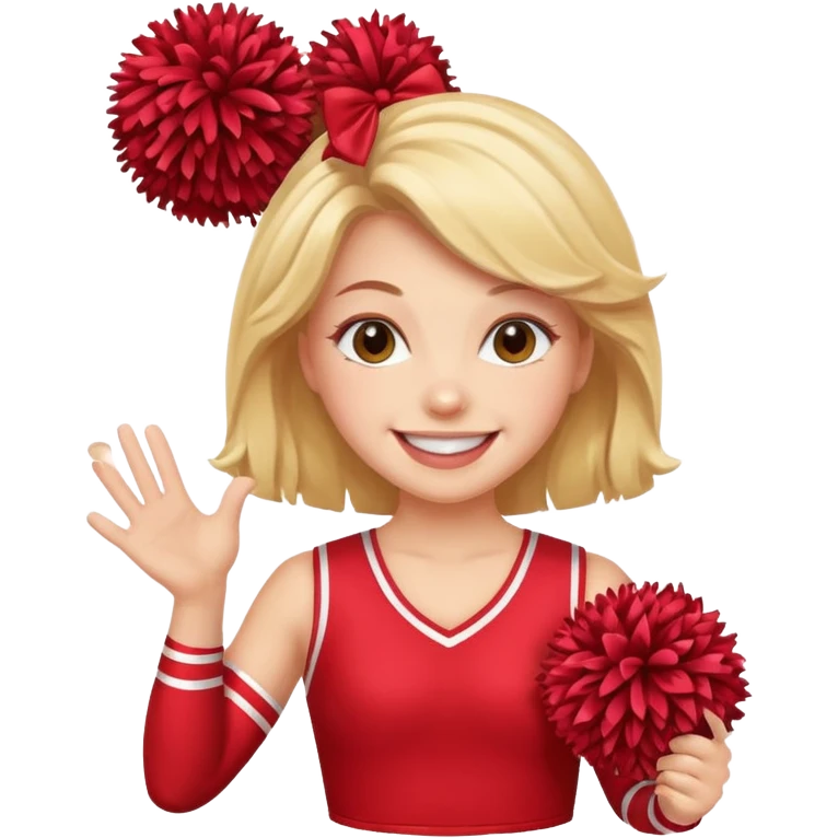 cheerleader with pom pom in front emoji