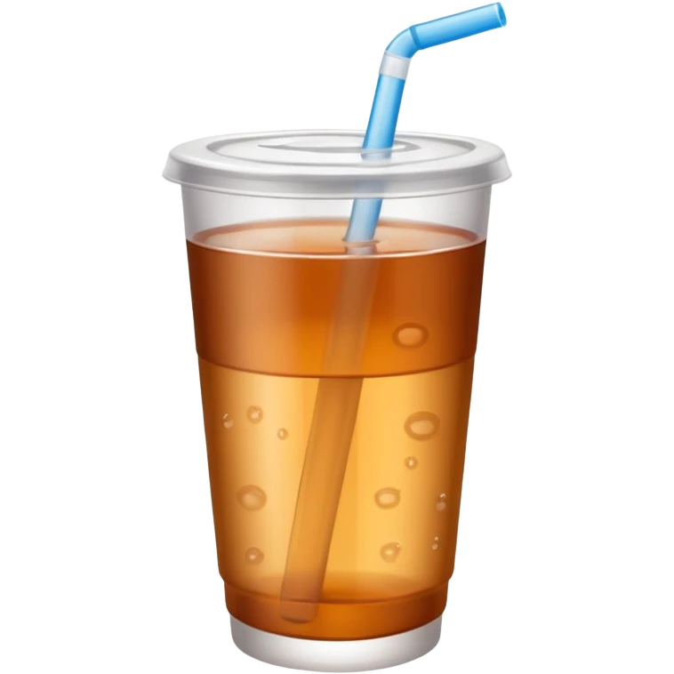 Open plastic cup with cold brown mate tea, no straw. emoji