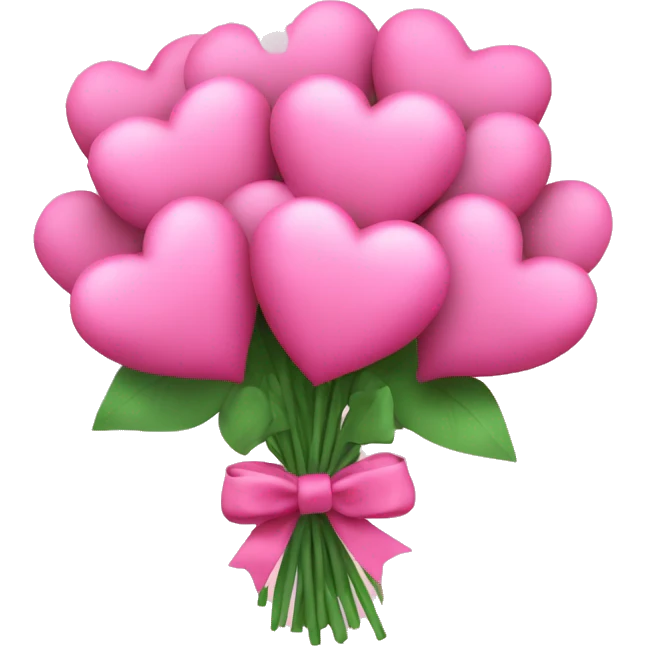 Bouquet of pink hearts with a bow emoji