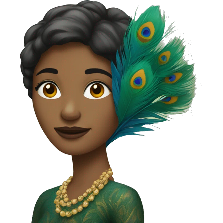 Lady with peacock feathers emoji