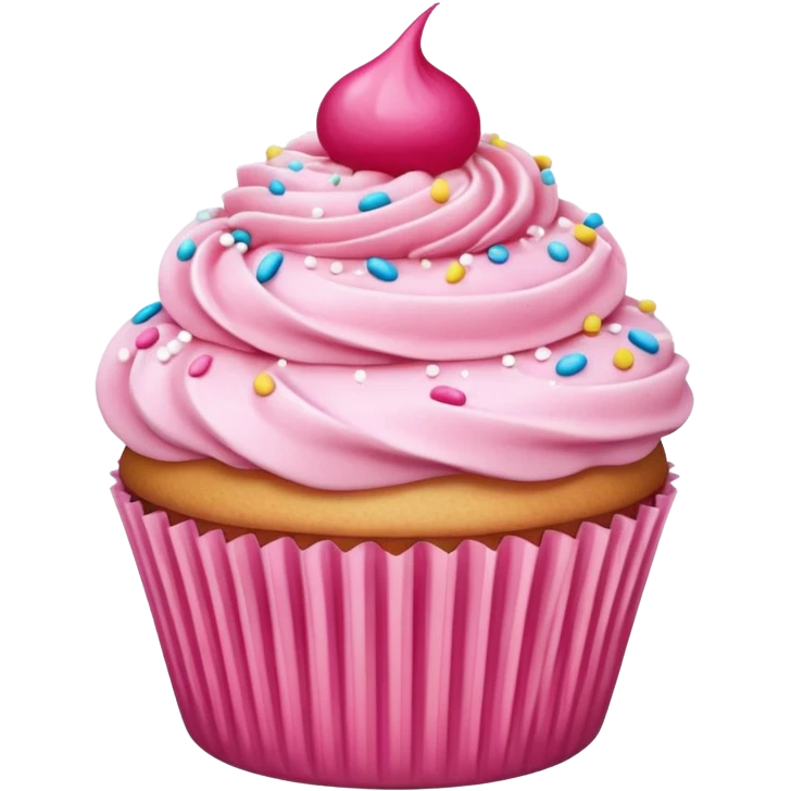 Cupcake with pink icing emoji
