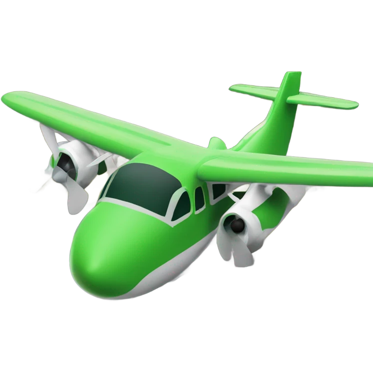 The green plane comes in for landing emoji