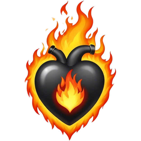 Black heart on fire emoji