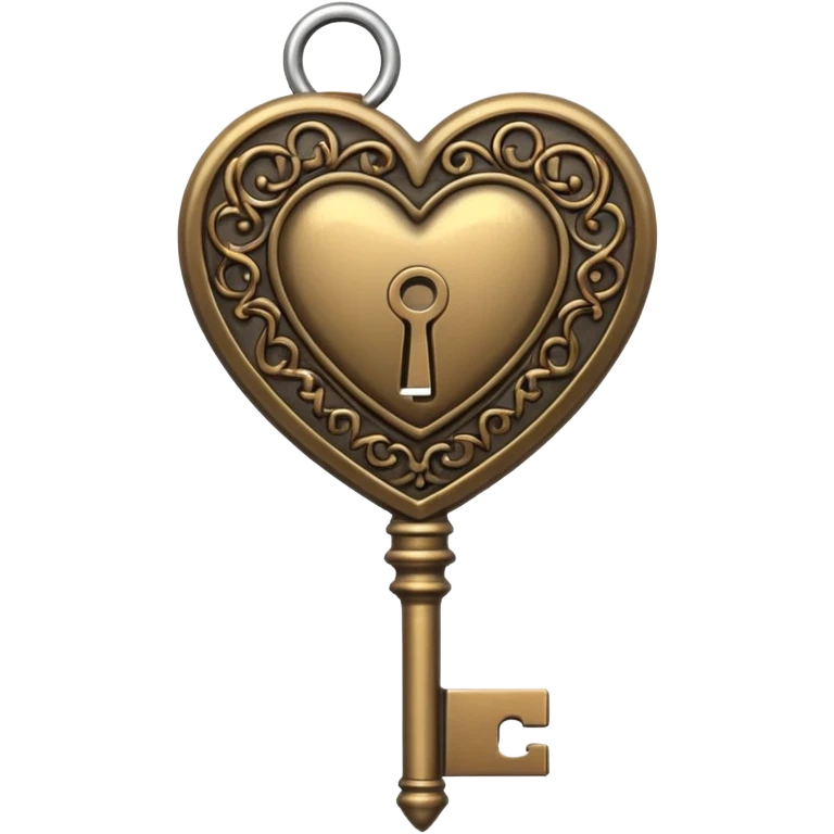 heart with gothic antique key emoji