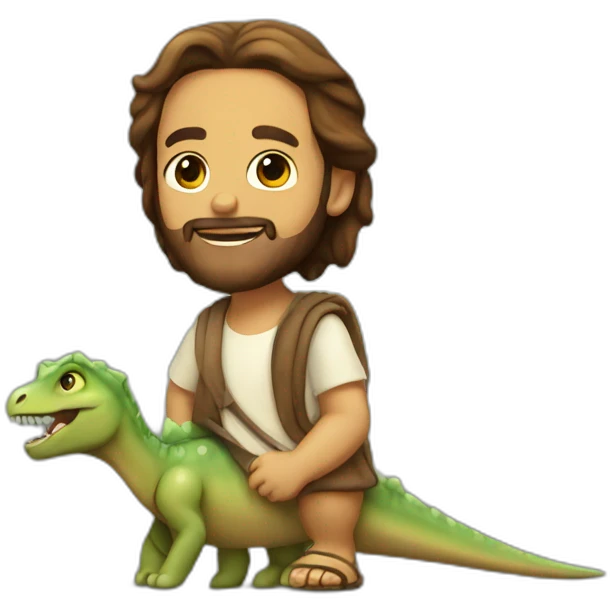Jesus on a dinosaur emoji