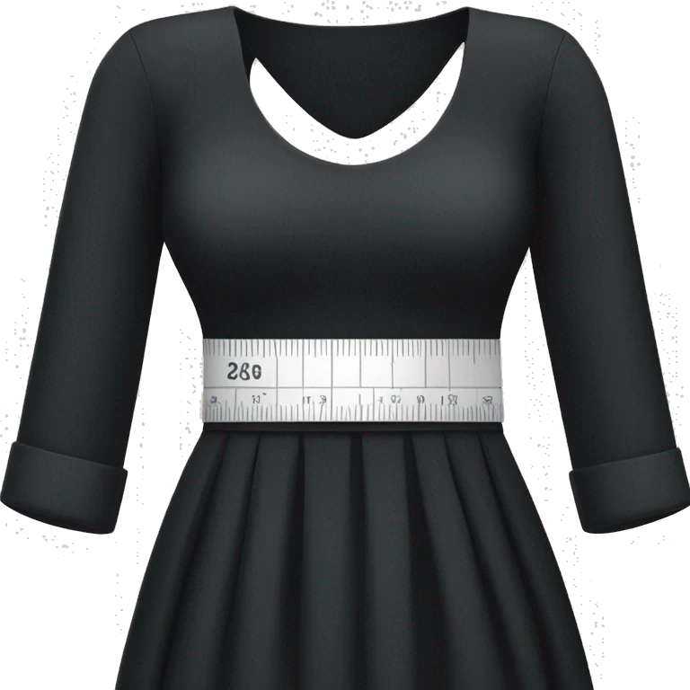 black dress with a white measuring tape around waist emoji