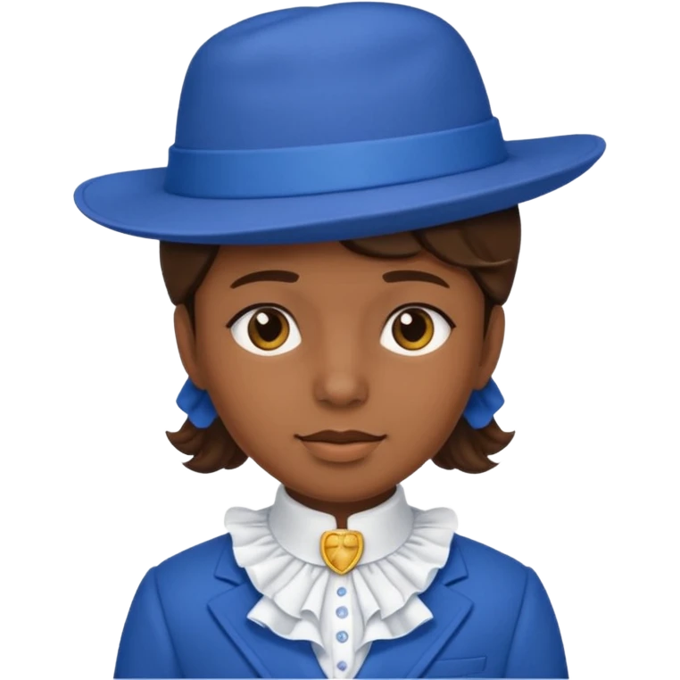 Typische zwartepiet, de knecht van Sinterklaas, blauw pak en muts, kraag emoji