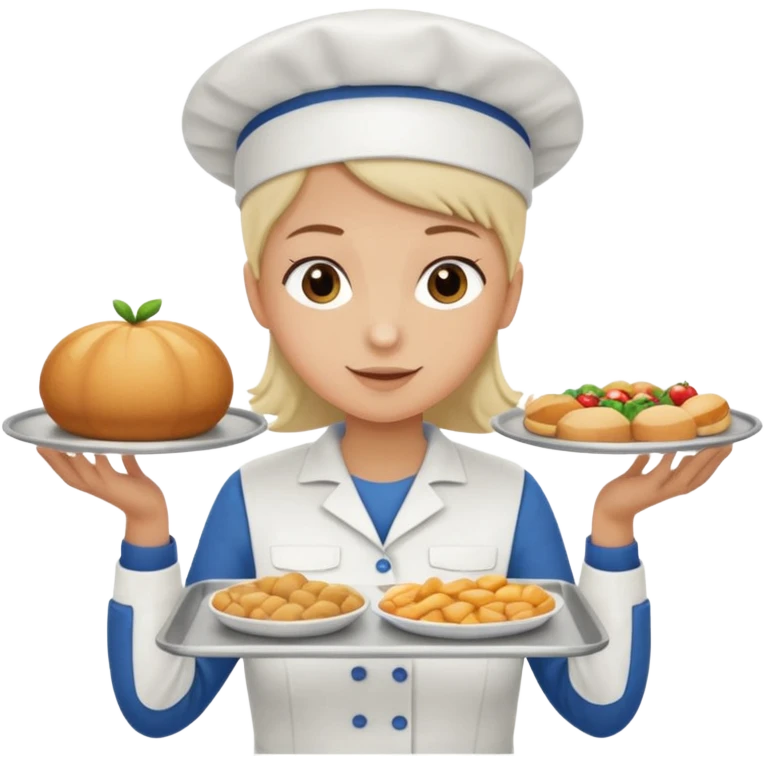 hazme una persona atendiendo en un comedor universitario emoji