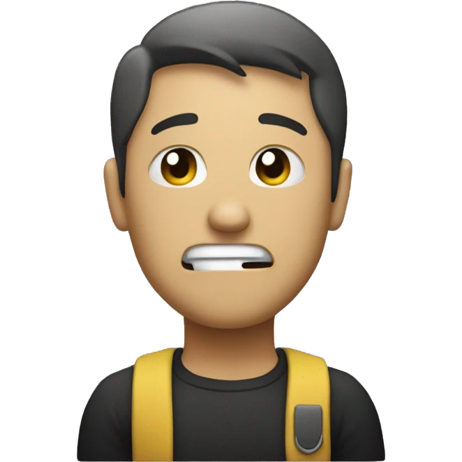 persona hablando con un simbolo de denegado emoji
