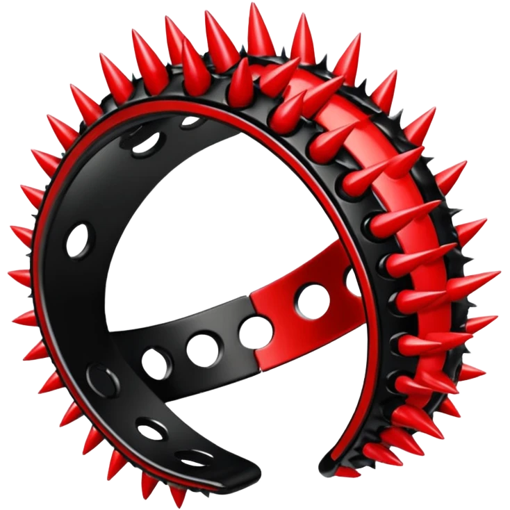 Black and red gothic punky badass cool awesome epic shiny thorny bracelet armlet  emoji