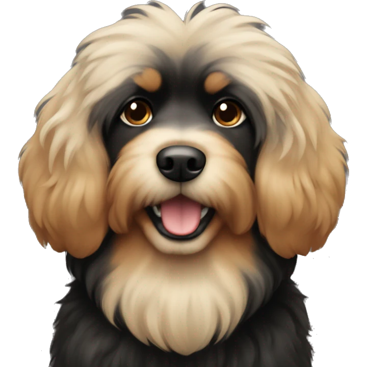 Black and tan fluffy dog emoji