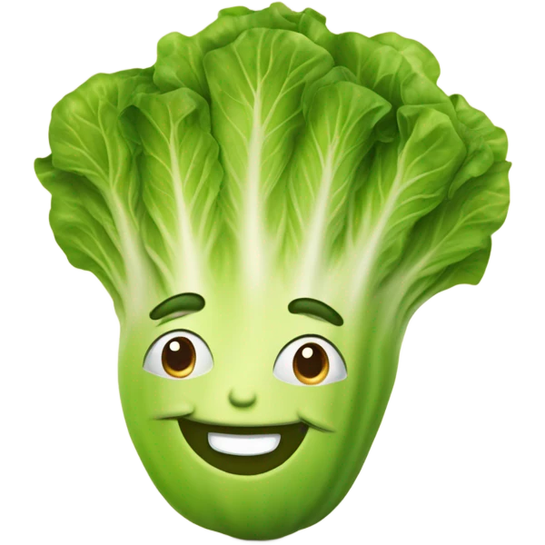 lettuce with happy face emoji