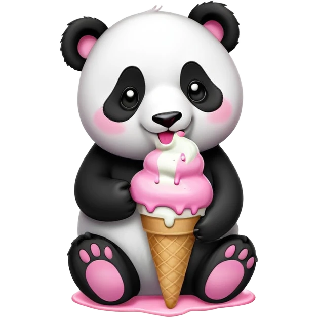 Panda eating ice cream emoji