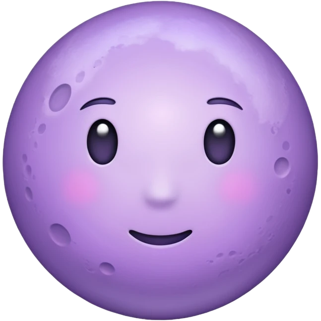 realistic Light purple moon emoji