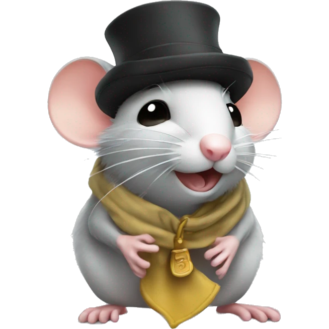 Mouse with hat emoji