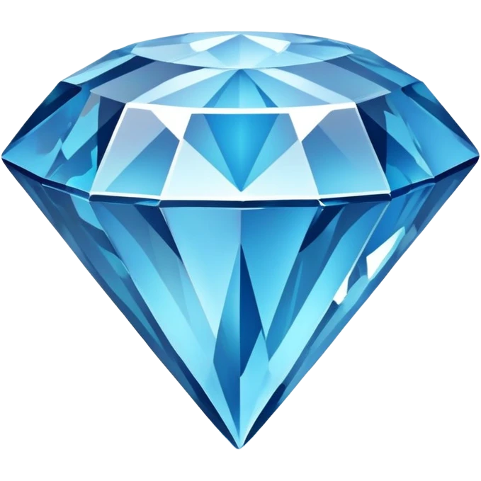 blue diamond gem broken cleanly in half with crystal fracture pattern emoji