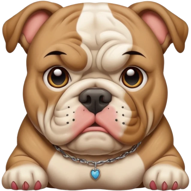 bulldog with face tattoos emoji