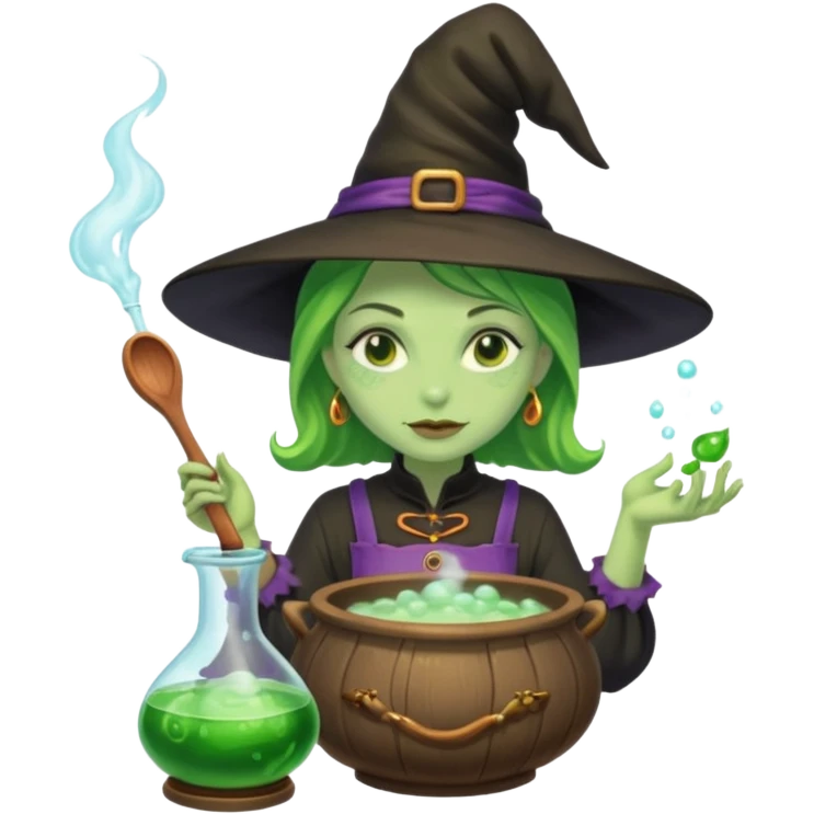 green witch cooking potion emoji