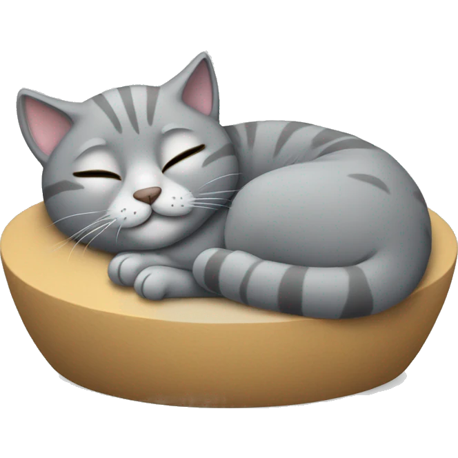 sleeping gray cat  emoji
