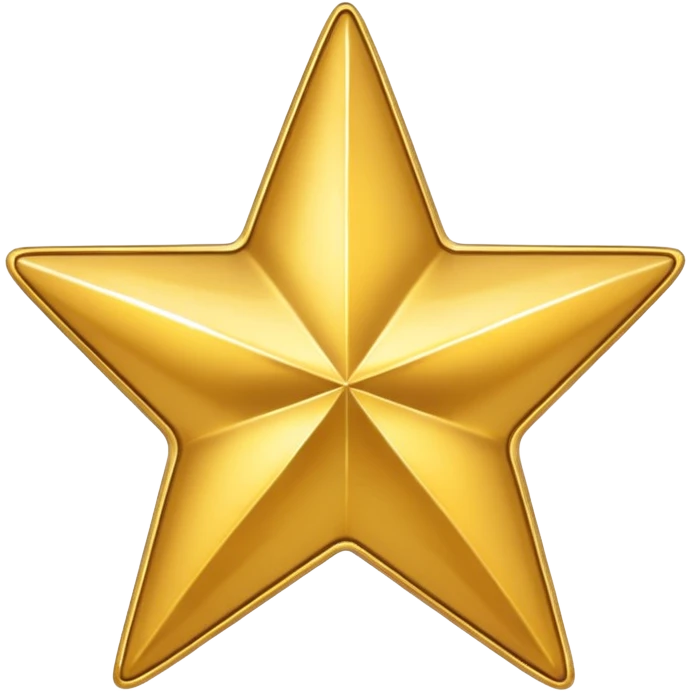 gold metal style icon of a star emoji