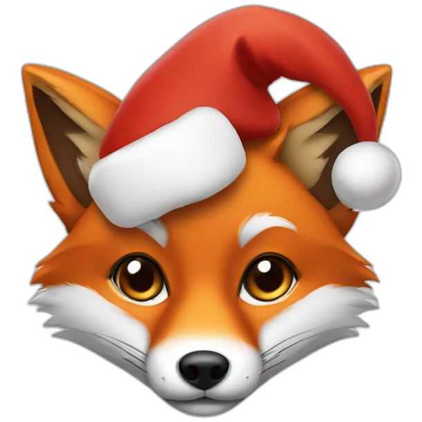 Fox with Santa Hat emoji