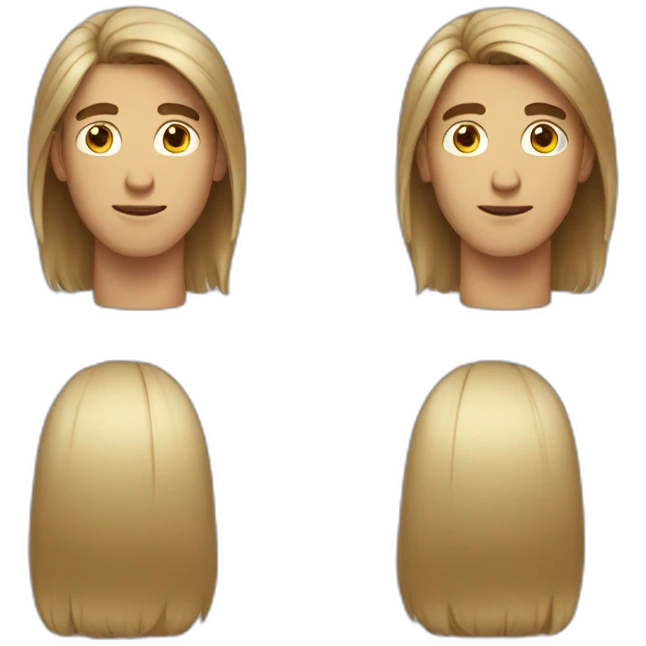 middle part hair guy emoji