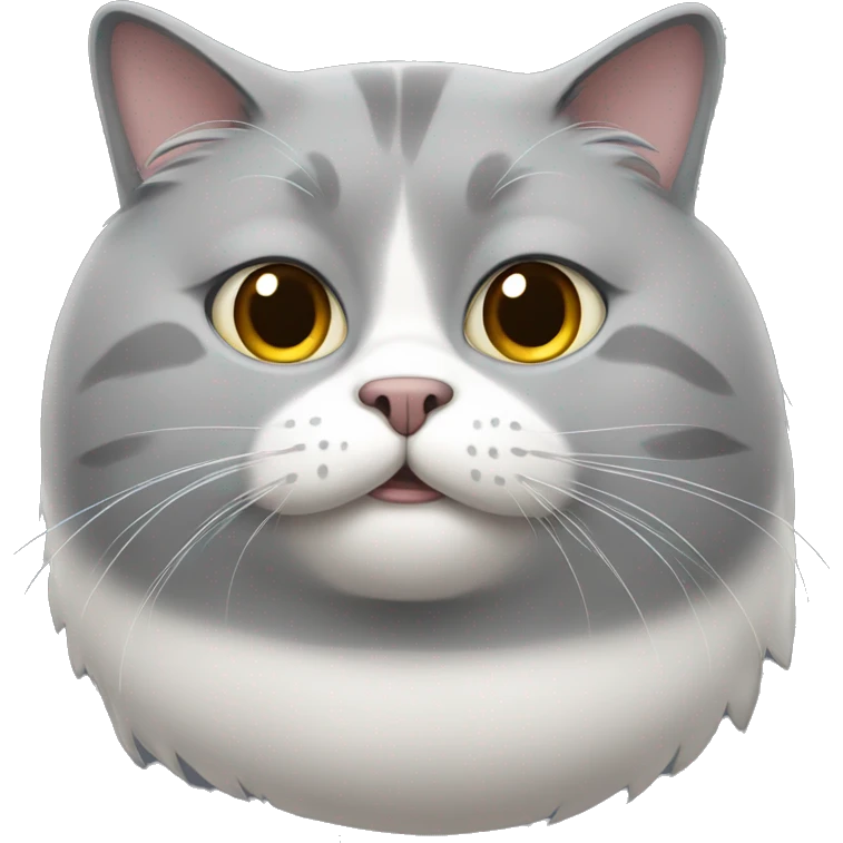 Beautiful gray fat cat emoji