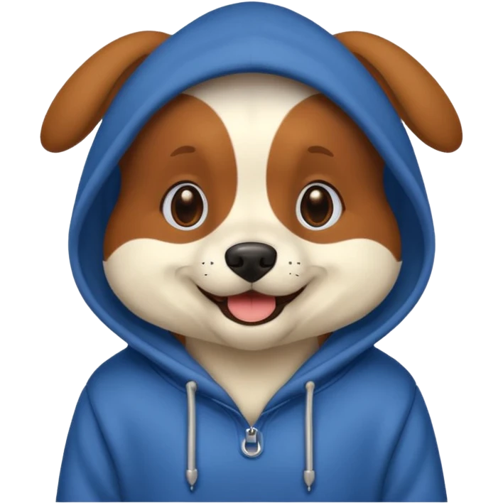 Dog wearing a hoodie emoji