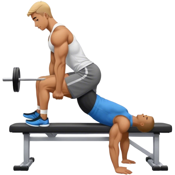 side-view guy weighted glute-bridges emoji