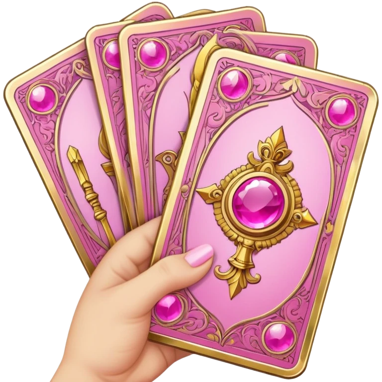a hand of pink tarot cards emoji