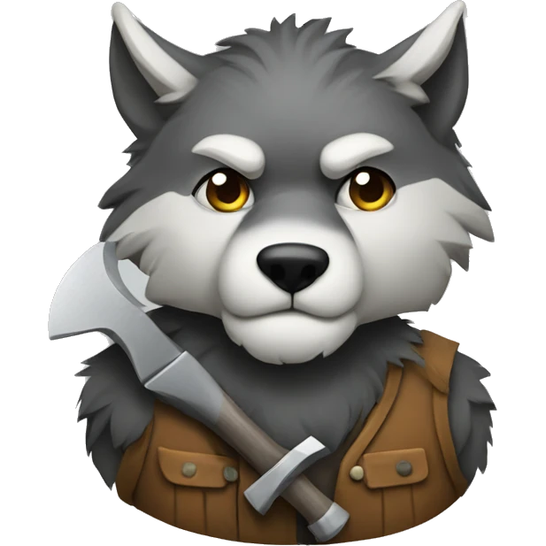 A wolf with an ax  emoji
