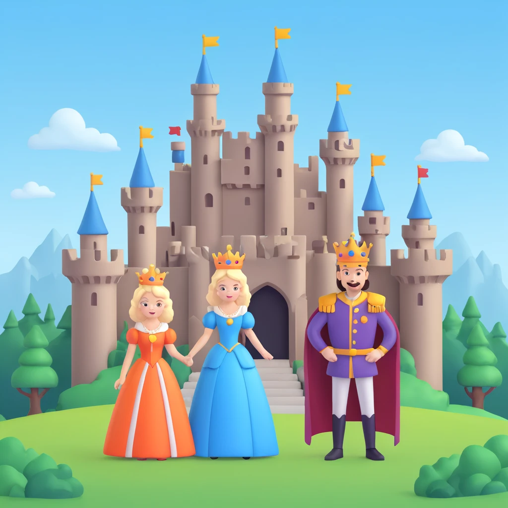 king and queen, castle background emoji