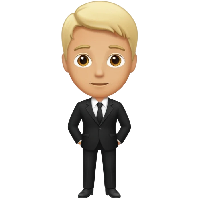 Blonde tanned man in black suit emoji