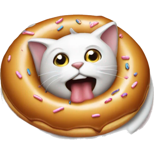 "cat eating donut" emoji