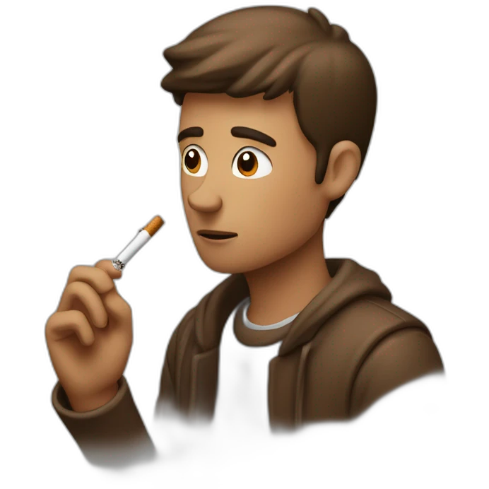 homme qui fume une cigarette marron  emoji