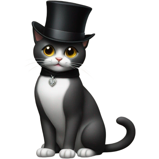 cat wearing a tophat emoji