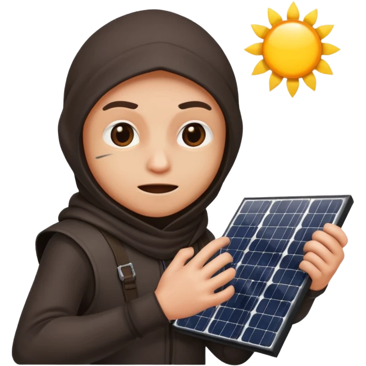 A thief is steal a solar panel emoji