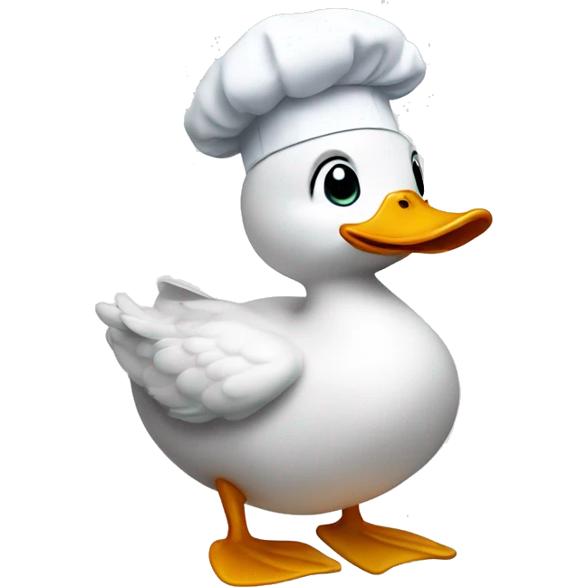 Duck wearing a chef hat emoji
