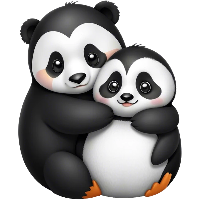 Penguin hugging panda  emoji